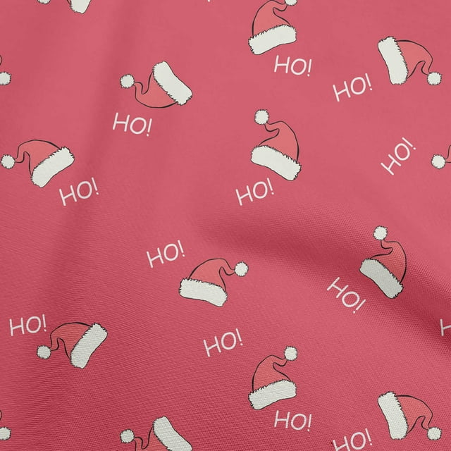 oneOone Velvet Red Fabric Christmas Hats Sewing Material Print Fabric By The Yard 58 Inch Wide