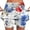 White, variant on Uaswgudfs Shorts for Women: High-Waisted A-Line Artistic Floral & Summer Shorts - Lightweight Casual Fashion Bottoms Multicolor L