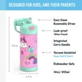 thumbnail image 6 of Thermos Kids Stainless Steel Funtainer Bottle with Straw, Dishwasher Safe, Leak Proof, Sketchbook, 14 oz, 6 of 11