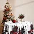 thumbnail image 3 of Christmas Round Tablecloth Red Truck Christmas Tablecloth 60 Inch Buffalo Plaid Xmas Tree Table Cover Snowflake Waterproof Wipeable Table Cloth for Kitchen Home Farmhouse Decoration Holiday Decor, 3 of 7