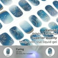 thumbnail image 5 of DUKASOU Semi Cured Gel Nail Srips, 28Pcs Blue Fireworks Finger Nail Stickers for Adults, Salon Manicure Full Nail Wraps UV Nail Polish Strips, 5 of 8