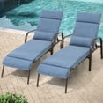 thumbnail image 2 of Pellebant Set of 2 Outdoor Chaise Lounge Metal Patio Adjustable Recliner Chairs ,Blue, 2 of 8