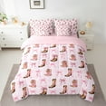 thumbnail image 3 of Homewish Retro Cowgirl Boots 7-Piece Twin Bedding Sets,Cartoon Bowtie Ribbon Bedding Comforter Set,Rustic Farmhouse Cabin Sheet Sets For Girls Kids,Breathable Home Decor Reversible, 3 of 9
