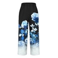 thumbnail image 4 of LEBONYARD Womens Plus Size Clearance $5,Wide Leg Pants for Women Clearance with Pockets,Women'S Spring Printed Elasticated Waist Full Length Casual Pants Nine-Point Pants Multicolor XXL, 4 of 5