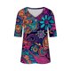 thumbnail image 4 of Fiudx Tops para Mujer Camiseta de Manga Corta con Cuello En V Estampada Informal a La Moda para Mujer, 4 of 4