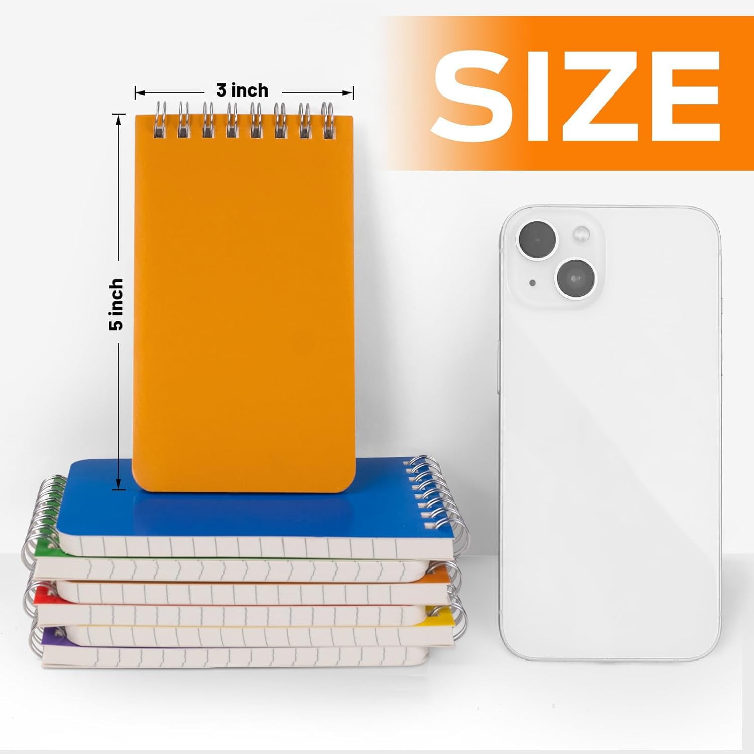 Pocket Notebook Bulk 3x5 Inch  42 Packs Mini Top Bound Spiral Notepad Memo Pads 6 Colored 60sheets/120pages (80gsm) Small Notepads For Listing Planning Note Taking