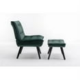 thumbnail image 3 of Accent Chair,Modern Soft Velvet Armchair with Ottoman and Black Legs,Single Sofa Chair Comfy Reading Chair for Living Room Bedroom Office,Dark Green, 3 of 7