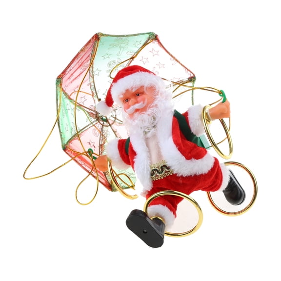 ZPAQI Electric Santa Clause Doll Toy Parachute Dancing Old Man Ornament Decorations
