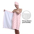 thumbnail image 5 of Colevkie Women 2 Pieces Bath Wrap Set Shower Skirt & Hair Drying Cap Soft Absorbent Adjustable Beach Towel Shower Cap Quick Drying Portable for Bathroom Travel Printed Pink Cute Pattern, 5 of 8