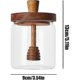 thumbnail image 2 of Honey jar, glass honey pot, honey jar with wooden lid, 500ml honey container, honey jar with scoop, honey pot with lid, 2 of 5