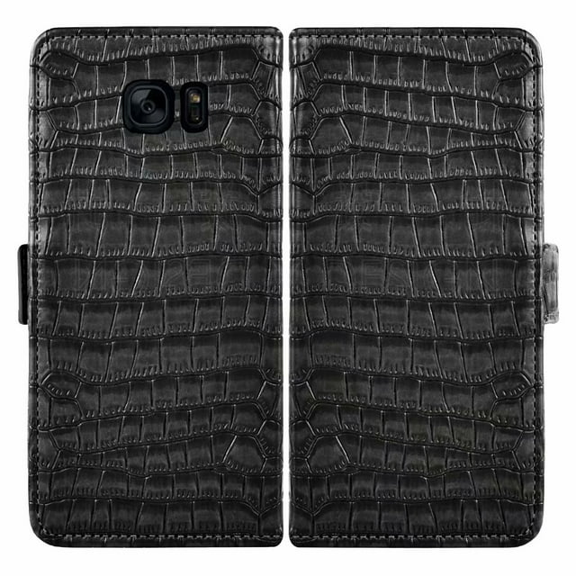 Étui pour Samsung Galaxy S7 Active, Étui de Téléphone Portable avec Porte-Cartes, Support Rabattable Protecteur - Noir