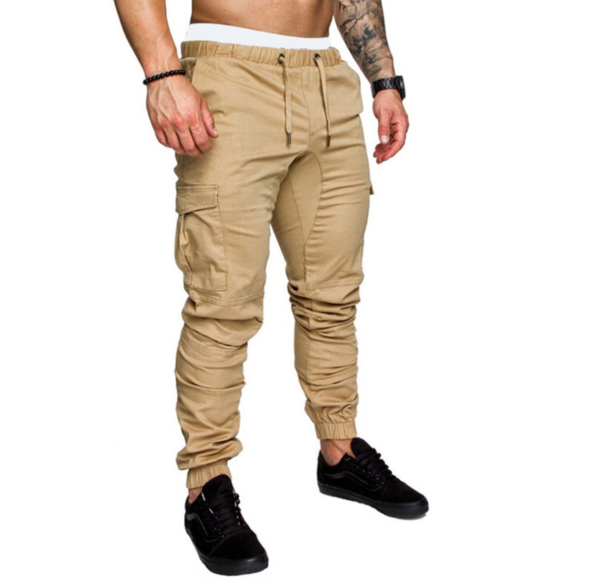 mens khaki joggers