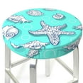thumbnail image 3 of Daiia Seashell And Starfish Stool Covers Round,Round Bar Stool Covers Waterproof Bar Chair Covers Washable Stool Cushion Slipcover for 12-14 Inch Chair-12 inch, 3 of 7