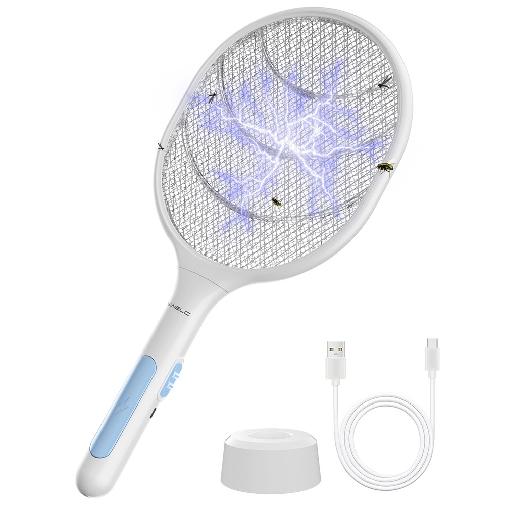 Electric Fly Swatter Portable Handheld Insect Killer Racket Bug Zapper