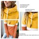 thumbnail image 2 of Sudadera Con Capucha Para Mujer, Capucha De Cuello Alto Con Bloqueo De Color, Sudadera Con Capucha Informal Para Mujer A Juego Para Ir De Compras ANGGREK Amarillo y Naranja M, 2 of 6