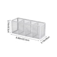 thumbnail image 3 of Metal Mesh Desk organizer Pen Pencil Caddy Multi-Compartment Office Supply Holder Stationery Storage Container Workspace, Silver, JKODE, 3 of 6