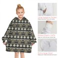 thumbnail image 6 of Black Buffalo Geometric Pattern Blanket Hoodies for Kids 6-13YR Oversize Wearable Blanket Hoodies for Boys Girls Teens, 6 of 7