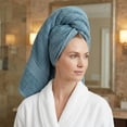 thumbnail image 6 of REGALWOVEN 2 Pack Luxury Striped Cotton Hand Towels, Ultra Soft Absorbent Quick Dry Bath Towels for Bathroom, Kitchen, Spa, Hotel Blue 29" x 13", 6 of 7