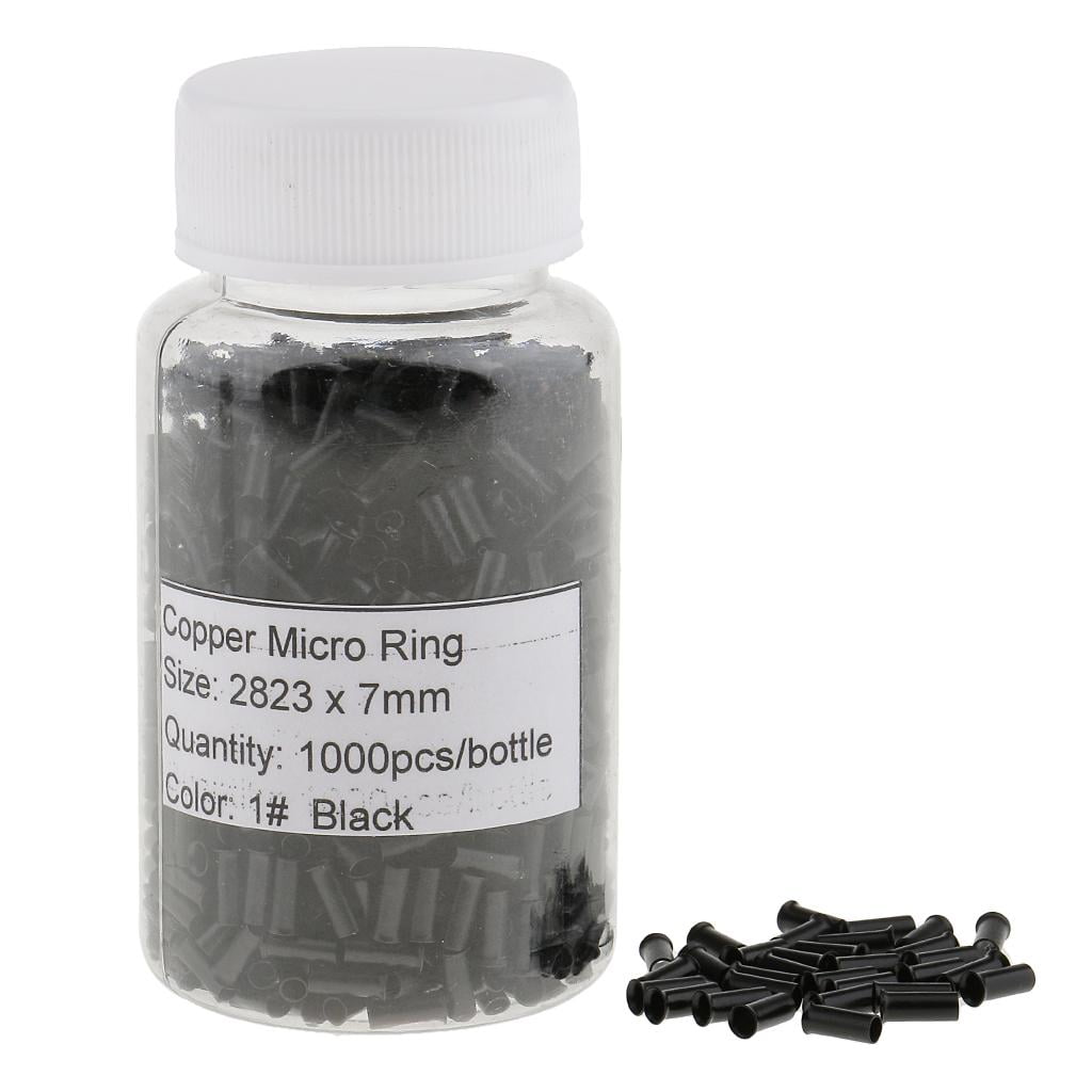 EHJRE Durable 2000pcs 5mm Medium Brown Black Copper Lined Micro Rings Links Beads Links For Tipped Hair Extensions