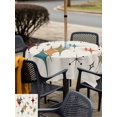 thumbnail image 6 of Square Outdoor Tablecloth with Umbrella Hole Yellow Green Diamond Outside Table Cloth Waterproof Patio Table Cover Modern Geometric Middle Century Beige Zipper Tablecloths for Picnic 60x60 Inch, 6 of 8