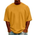thumbnail image 2 of Agkizg Men Crew Neck T Shirts, Short Sleeve Solid Loose Drop Shoulder Casual Tops Soft Basic Tees for Daily Outdoor Summer Everyday Wear, 2 of 6