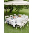 thumbnail image 3 of Outdoor Tablecloth with Umbrella Hole and Zipper, Navy Blue Flowers Rectangle Table Cloth 54x80 Inch Waterproof Tablecloth, Spring Floral Elegant Pastoral Watercolor Picnic Table Cover for Patio, 3 of 7