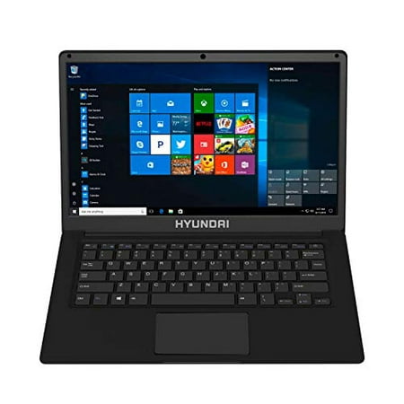 HYUNDAI Thinnote-A, 14.1" Celeron Laptop, 4GB RAM, 64GB Storage, Expandable 2.5" SATA HDD Slot, Windows 10 Home S Mode, English - Black