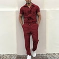 thumbnail image 3 of Nuevo Mono para Hombre, pantalones informales holgados De una pieza, monos, mono De manga corta a la moda, Ropa De Calle para Hombre, 3 of 5