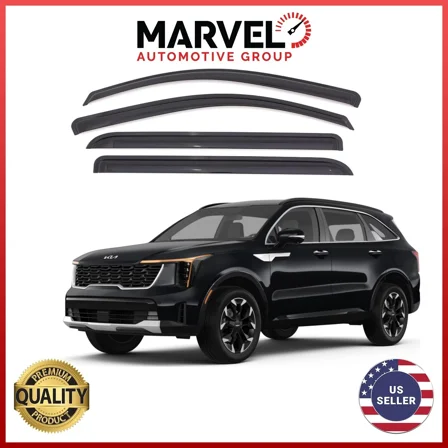 For KIA SORENTO 2021-2024 Black Window Sun Vent Visor Rain Guard Deflector