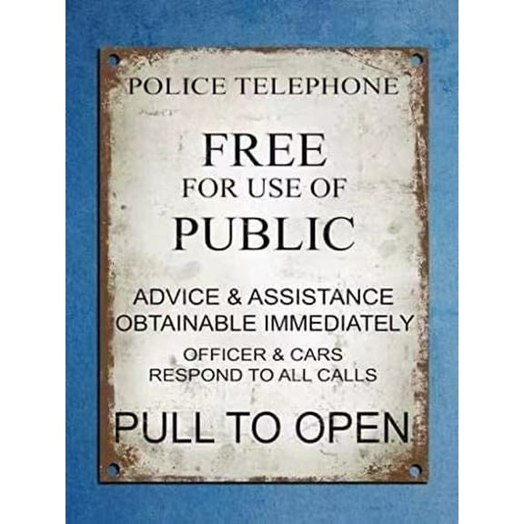 Fashionable Metal Plaque Retro Vintage Style Police Phone Box Tardis Dr Who Wall Door Sign Iron Painting 8X12 INCH Metal Tin Sign