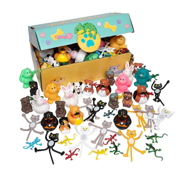 Fun Express Bulk 120 Pieces Animal Characters Treasure Chest Assortment