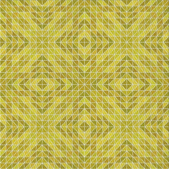 Ahgly Company Machine Washable Indoor Square Transitional Mustard Yellow Area Rugs, 4' Square