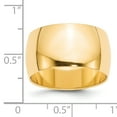 thumbnail image 3 of 14K Yellow Gold 12mm Half Round Band Ring Size 7.5, 3 of 7