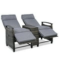 thumbnail image 6 of Patio Recliner Loveseat Chair, Adjustable Backrest Wicker Outdoor Lounge Chair Set, Outdoor Recliner with Built-in Storage Table for Balcony, Porch, Lawn, 6 of 8