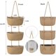 thumbnail image 2 of Canasta colgante de pared tejida de 3 niveles, canasta colgante sobre la puerta con ganchos, almacenamiento decorativo para colgar en el armario removible, canasta de pared grande para sala, 2 of 4