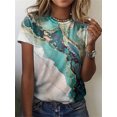 thumbnail image 1 of Camiseta de manga corta con cuello redondo para mujer, Camiseta con estampado abstracto 3D Vintage, Tops informales holgados para mujer 2022, 1 of 5