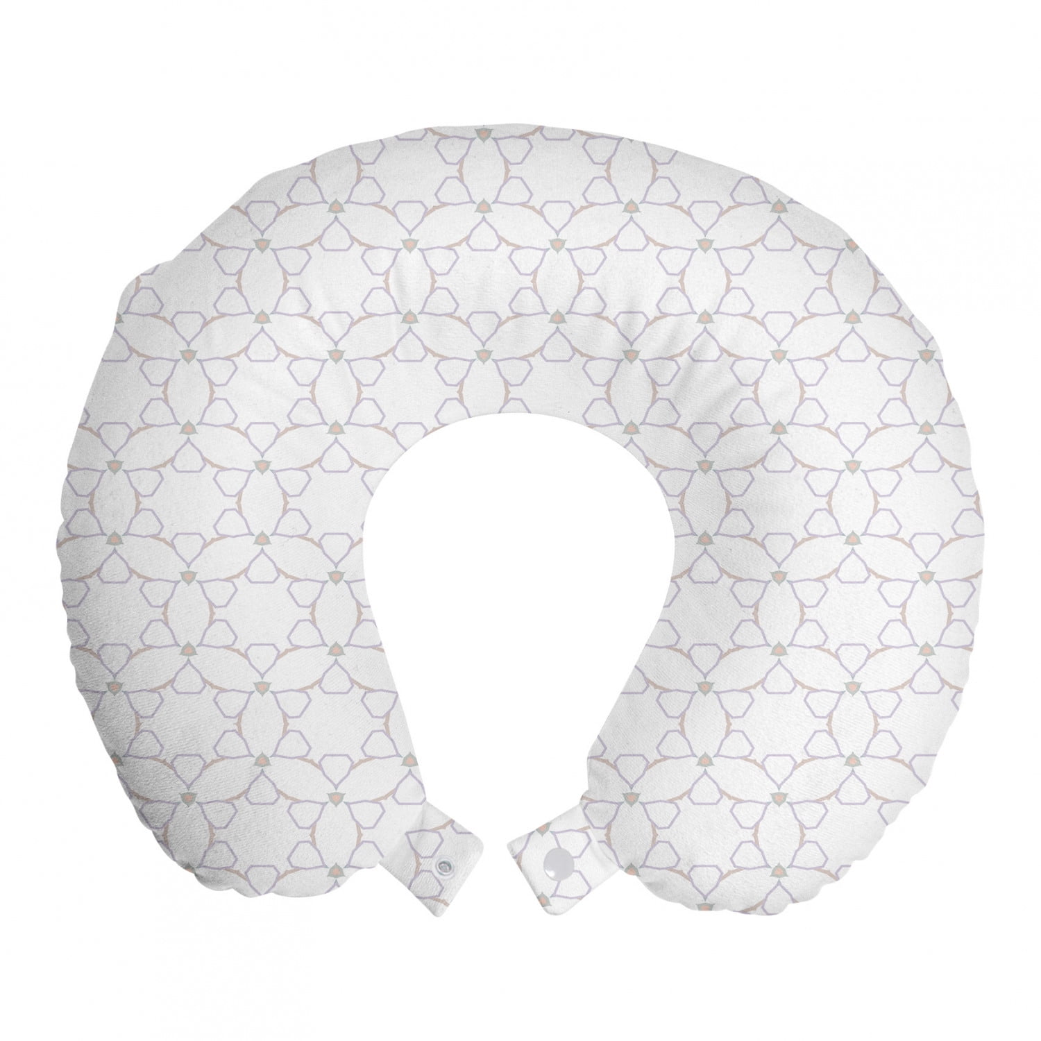 Geometrical Travel Pillow Neck Rest, Modern Illustration Along