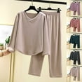 thumbnail image 2 of Fengactive Winter Sleepwear for Women Soft Warm Pajamas Long Sleeve Tops with Pants Loungewear Thermal Pajama, 2 of 5