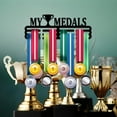 thumbnail image 6 of Medal Holder Display My Medals Medal Hanger Award Ribbon Hanger 3 Lines Medal Rack Cheer Gymnastics Sport Award Rack Wall Mount Iron Frame, 6 of 9
