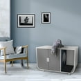 thumbnail image 3 of Teamson Pets Large Dyad Wooden Cat Litter Box Enclosure and Cabinet/Side Table, Alpine White/Gray, 3 of 5