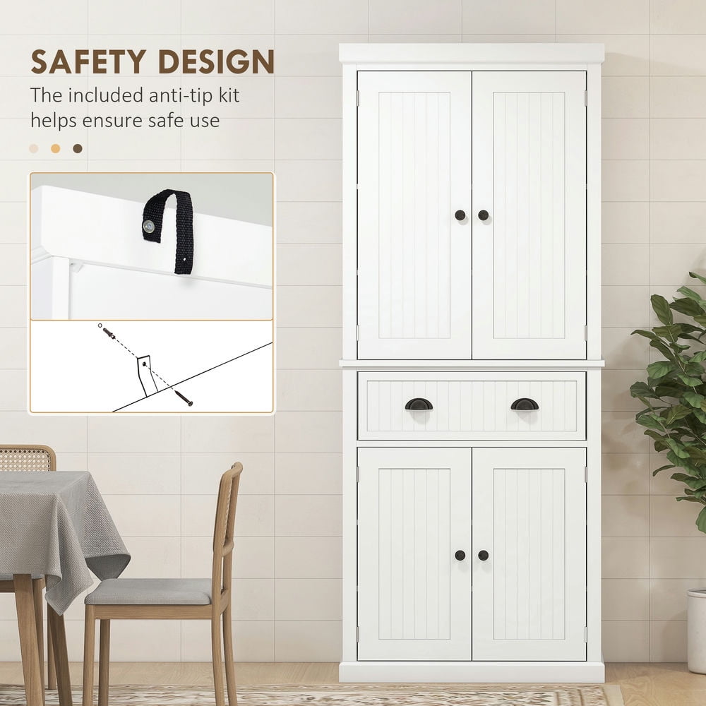 GVN Kitchen Pantry,72" Kitchen Cabinet, Pantry Storage Cabinet with Doors and Shelves