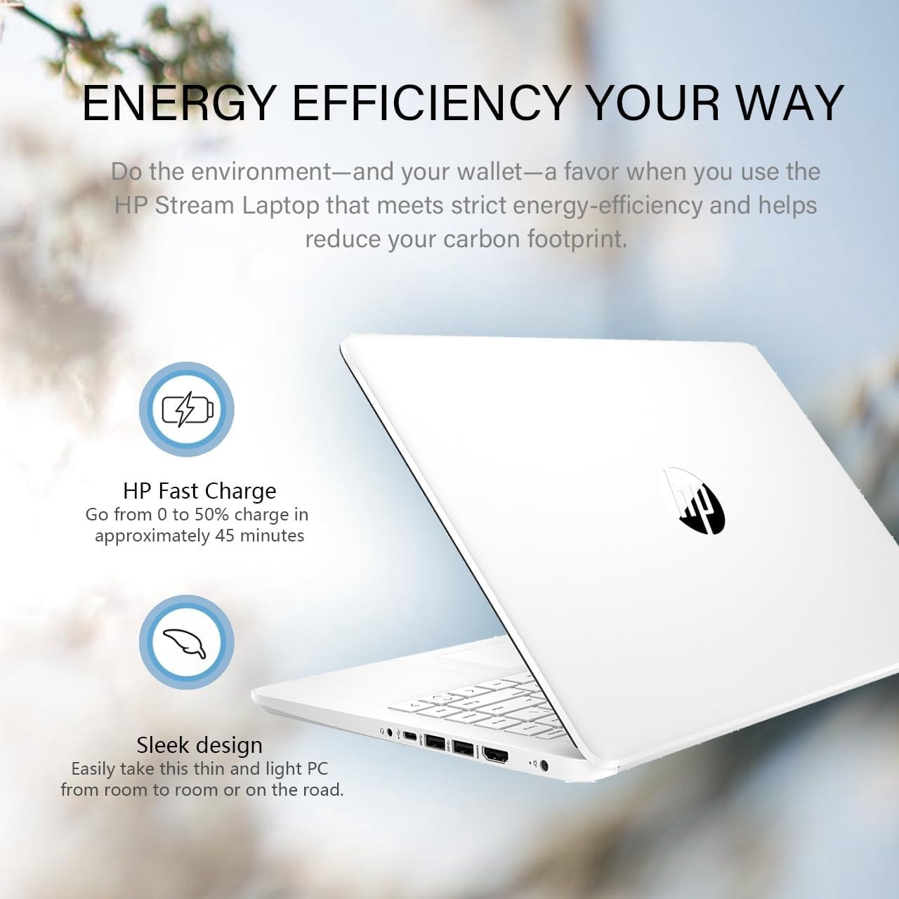 HP Stream 14" Laptop, HD BrightView, Intel Celeron N4120, 8GB RAM, 64GB eMMC, 1TB Cloud Storage, Free AI-Powered Microsoft 365, Windows 11 S,USB-C, WiFi, 720p Webcam, with 5ave Accessories,White
