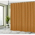 thumbnail image 4 of Ambesonne Rust Shower Curtain, Vintage Leafy Tiles Squares, 69"Wx75"L, Redwood Mustard Marigold, 4 of 4