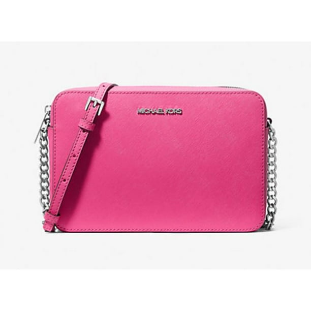 Michael Kors Bolso Bandolera Grande Jet Set para Mujer, de Piel Saffiano con Cremallera Superior (Fruta Del Dragón)