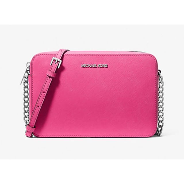 Michael Kors Bolso Bandolera Grande Jet Set para Mujer, de Piel Saffiano con Cremallera Superior (Fruta Del Dragón)