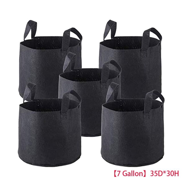 Macetas de tela no tejida transpirable, bolsas con asas de correa, bolsa para macetero de plantación de jardín de guardería, bolsa 5 piezas Advancent JJ16507-05