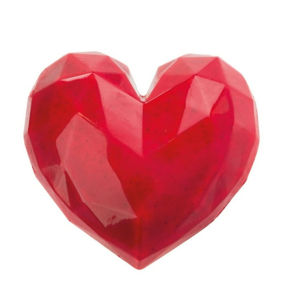 Martellato MA3015 Clear Polycarbonate Chocolate Mold with 6 Faceted-Heart Cavities 66mm x 70mm x 20mm High