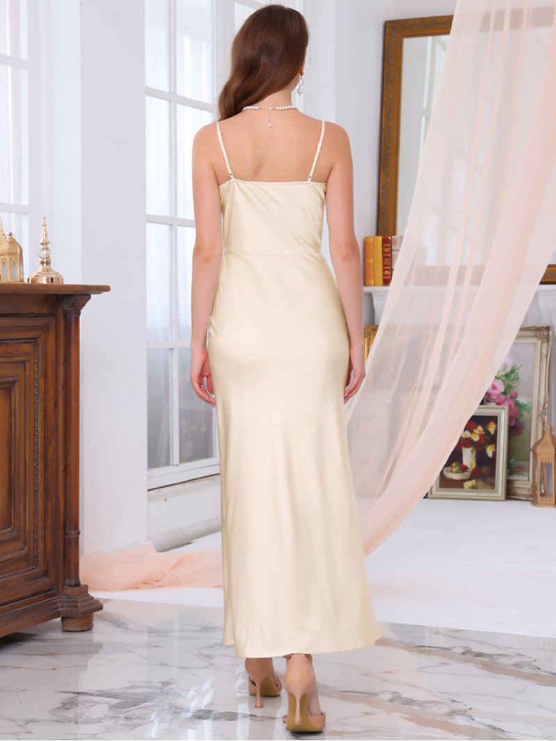 sachin and babi light blue dress DARING DIVA Satin Spaghetti Strap Midi Cowl Neck Cocktail Dress XL Champagne