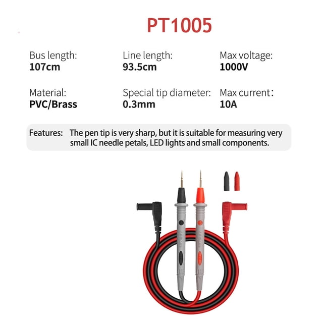 1000-V 10A 20A Thin Tip Needle Digital Multimeter Multi Meter Lead Probe Wire Pen Cable Multimeter ,Precise Durable