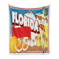thumbnail image 1 of Florida Soft Flannel Fleece Throw Blanket, Greetings from Florida Postcard Design with a Pin-up Girl in Bikini and Oranges, Cozy Plush for Indoor and Outdoor Use, 50" x 70", Multicolor, by Ambesonne, 1 of 6